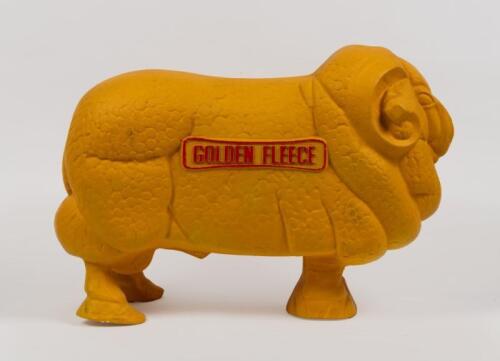 GOLDEN FLEECE: A decorative&nbsp;reproduction Golden Fleece ram, with 'Golden Fleece' text to either side, plastic 50cm wide