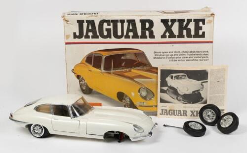 JAGUAR: A large 1/8th scale c1970s Monogram Jaguar XKE No.2601 model kit, with original box and instructions in a largely complete state