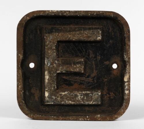 VR: A Victorian Railways 'E Class' electric locomotive heavy cast iron identifier plaque, 28.5cm high, 29.5cm wide.