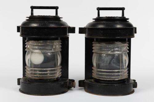 MARINE LAMPS: A interesting pair of Masthead lamps by Perko Perkins maritime Brooklyn N.Y. U.S.A