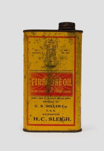 FIREZONE: A early H.C Sleigh Firezone Oil one imperial pint 'Upper Cylinder Lubricant' tin