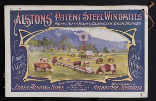 ALSTONS WINDMILLS: An early 128 page 'James Alston & Sons' windmills & water supply requisites product catalogue