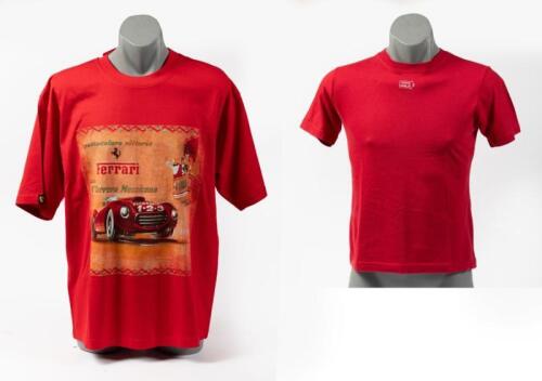FERRARI: A new with tags Ferrari 'Spettacolare vittoria' t-shirt size Large and 1000 Miglia size XL&nbsp;t-shirt most likely used.