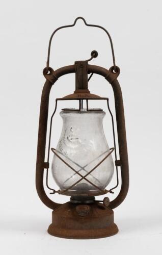 LAMP: A vintage hand held kerosene lamp made in Germany by Feuerhand