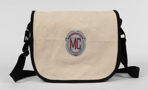 MOTORCLASSICA: A 2011 Motorclassica Melbourne laptop/side bag, white with black piping