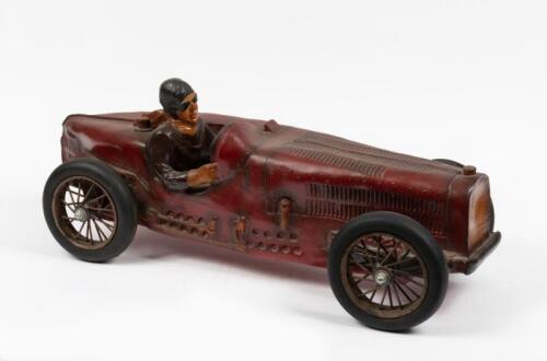 GRAND PRIX: A large modern composite model of a early Grand Prix car with driver
