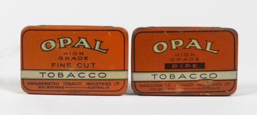 TOBACCO TINS: Two early Australian 'Opal Tobacco' 1 1/4 ozs tins, one 'High Grade Pipe Tobacco' the other 'High Grade Fine Cut Tobacco'