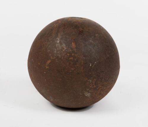 CANNON BALL: A interesting heavy iron sphere believed to be a cannon ball