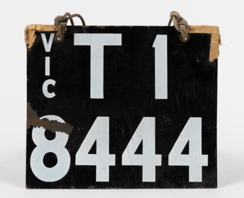 NUMBER PLATE: A c1970s enamel motor dealer/trade plate 'T1 8444'