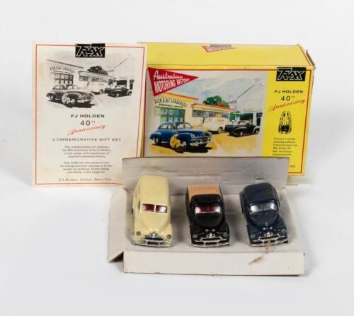 FJ HOLDEN: A limited edition Trax set celebrating the 40th anniversary of the FJ Holden, containing a Sedan, Ute and Panel Van.