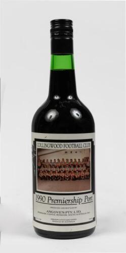 COLLINGWOOD: A 1990 Premiership Port 750ml bottle by Angoves South Australia, some wear to label.