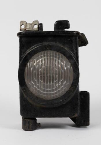RAILWAY: A original heavy cast Mckenzie & Holland railway signal light marked to rear 'MCK&H (AUST)' 'Melbourne & Brisbane'