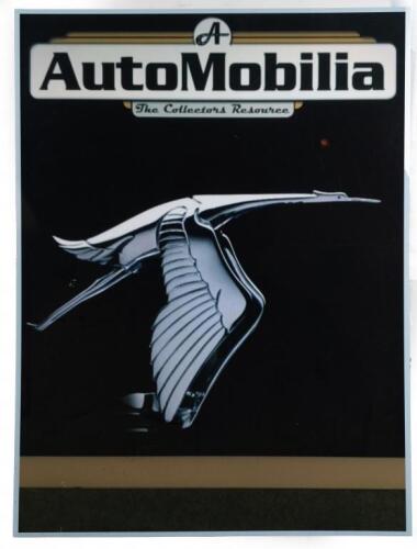 AUTOMOBILIA: A large printed 'Automobilia - The collectors resource' magazine cover, printed to corflute, 112.5cm wide, 149cm high.