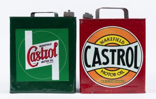 CASTROL: Two running board tins repainted with modern applied Castrol Wakefield decals