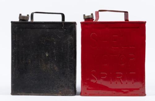 TINS: Two running board tins including an embossed Shell Motor Sprit tin as well as Pratts Motor Spirit