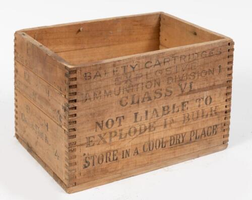 AMMUNITION BOX: A vintage wood 'Eley' Sporting Cartridges box, 23cm high, 37cm wide, 25cm deep.