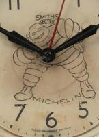 MICHELIN: A circa 1940s Smiths Michelin branded clock, featuring Bibendum figure to face, bakelite plastic case - 2