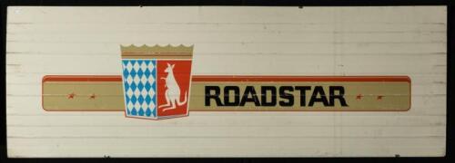 CARAVAN: A circa 1960s/1970s Roadstar tin caravan sign, 53cm high, 153cm wide