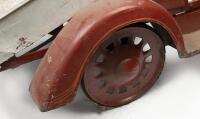 CYCLOPS: A prewar c1930s Cyclops Pedal truck with rear bucket attachment, red with orange pinstriping, chain driven. - 8