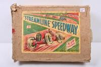 LOUIS MARX: A c1940s Louis Marx & Co, Ltd. tinplate clockwork 'Sreamline Speedway' set in original box.
