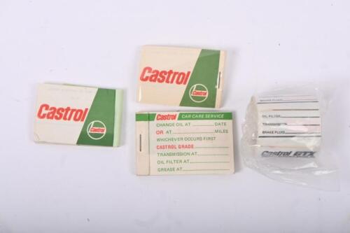 CASTROL: A group lot of four c1970s-1980s&nbsp;Castrol service label books/rolls, with envelope for delivery to a Service Station in Richmond Victoria from Castrol