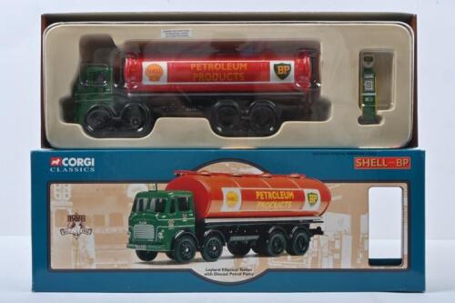 SHELL/BP: A Limited Edition 1:50 scale CORGI CLASSICS Leyland Elliptical Tanker with Diecast Petrol Pump (24203). Numbered '01977' of 5,000 produced