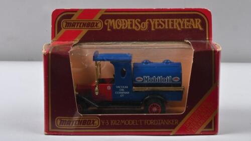 MOBIL: A Limited Edition Matchbox Models of Yesteryear Y-3 1912 Model 'T' Ford Tanker in 'Mobiloil' livery