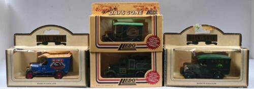 DIECAST MODELS: Four 1:43 scale Lledo 'DAYS GONE' models. 1926 Bull Nose Morris Van in 'KIWI BOOT POLISH' livery, Model 'T' Ford in 'MARKS & SPENCER' livery