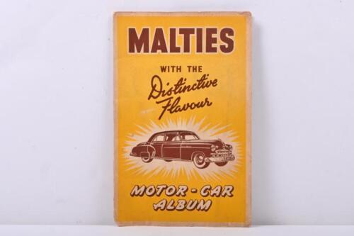 MALTIES: A interesting c1950s Malties&nbsp;cereal 'Motor Car Album' with complete set of 40 picture cards affixed to inside of album