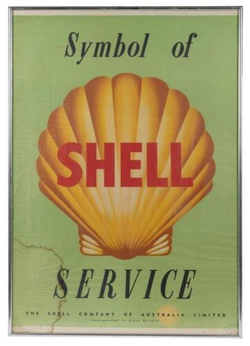 SHELL: A superb c1930s Shell 'Symbol of Service' original framed paper advert, measures 72.5cm wide, 102.5cm high.&nbsp;