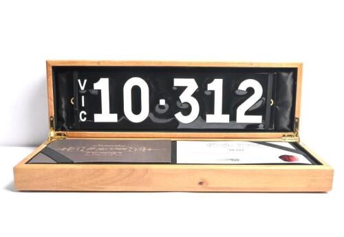 Five digit Victorian heritage enameled plates '10-312', sold with rights to display [Location: Melbourne]
