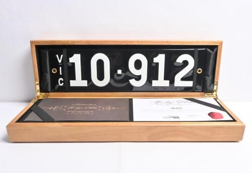 Five-digit Victorian heritage enameled plates '10-912', sold with rights to display [Location: Melbourne]