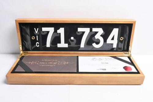 Five digit Victorian heritage enameled plates '71-734', sold with rights to display [Location: Melbourne]
