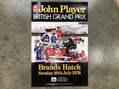 BRANDS HATCH: An original John Player British Grand Prix advertising Poster from 1978