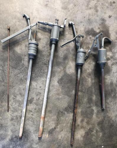 HIGHBOY: A group lot of highboy parts including four pumps, measuring dipstick, Castrol&nbsp;'CW-30-40' casing and others&nbsp;