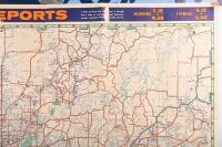 BROADBENTS: A c1950s large colour printed folding Broadbent's 'Offical Copyright Map No.182 - 'Melbourne To and Fro', featuring Mobil Oil Advertising, 73.5cm wide, 99cm high unfolded.&nbsp; - 3
