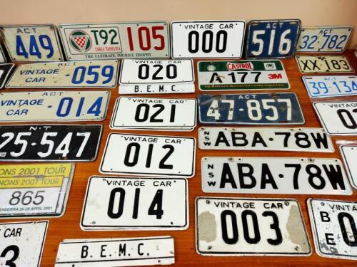 NUMBER PLATES: A large collection of number plates