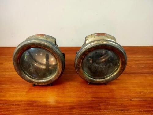 LAMPS: A pair of large acetylene lamps by 'M&B'