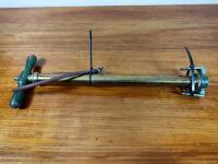 PUMP: An early brass and timber foot pump, circa 1920s/30s - 4