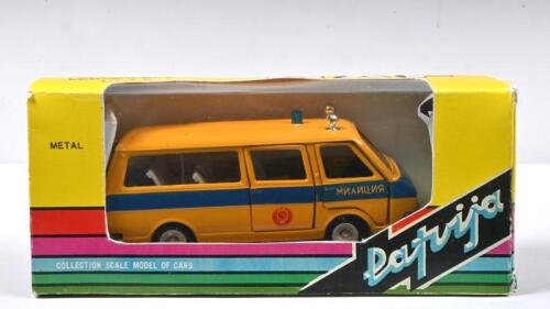 RUSSIAN MINIVAN: A RAF-M-22031 Latvija 1:43 scale mustard yellow Security Van