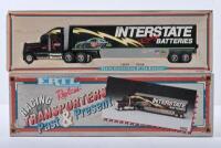 RACING TRANSPORTER: A LIMITED EDITION ERTL Replica RACING TRANSPORTER - 'Past & Present'. Transporter in 'INTERSTATE Racing BATTERIES' livery