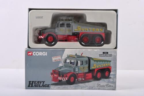 SCAMMELL: A Limited Edition CORGI HEAVY HAULAGE 1:50 scale Scammell Contractor in 'SUNTERS' livery (17902). Numbered '0110' of 2,640