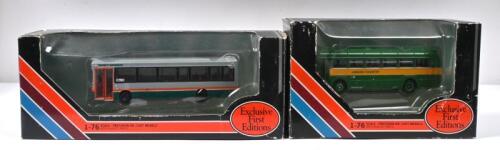 BUS: Two Exclusive First Editions 1:76 scale buses. Plaxton Pointer Dennis Dart 'GREY GREEN' (20617) & AEC RF Bus in 'LONDON COUNTRY-NBC' livery (23203)