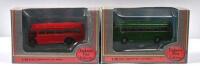 LONDON TRANSPORT: Two 1:76 scale Exclusive First Editions AEC buses in 'LONDON TRANSPORT' livery. Green & Red