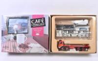 AEC/CAFE: A Limited Edition CORGI 'CAFE CONNECTION' set (CC11501). 1:50 scale AEC MKV MAMMOTH MAJOR PLATFORM LORRY in 'SIDDLE COCK' livery, with cold cast 'The Lazy Trout' cafe diorama. Numbered '0790' of 2,700 distributed worldwide