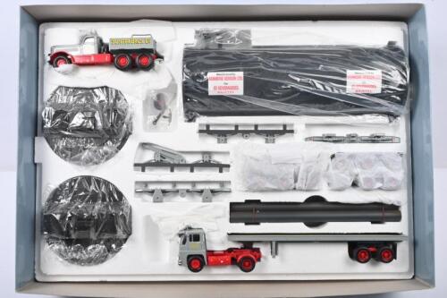 SCAMMELL: A Limited Edition 1:50 scale, CORGI 'HEAVY HAULAGE' set. Models include Guy Invincible Long Platform Trailer, Pipe Load & Diamond T Ballast, Nicholas Bogies Vessel Load. All in 'SUNTER BROTHERS' livery (31014)