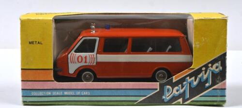 RUSSIAN MINIVAN: A 1:43 scale RAF-2203 Latvija Police van. Orange