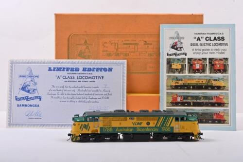 LOCOMOTIVE: A Limited Edition Precision Scale Models (Samhongsa of Korea) HO Gauge VICTORIAN RAILWAYS "A" CLASS LOCOMOTIVE, A66 in BICENTENARY LIVERY. Numbered '7' of 100 units