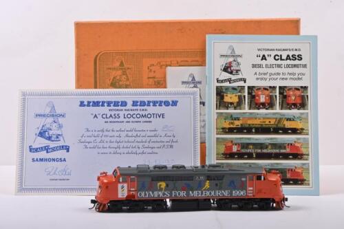 LOCOMOTIVE: A Limited Edition Precision Scale Models (Samhongsa of Korea) HO Gauge VICTORIAN RAILWAYS "A" CLASS LOCOMOTIVE, A66 in OLYMPIC LIVERY. numbered '80' of 100 units