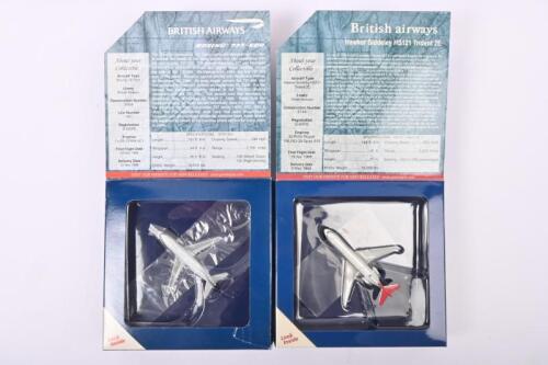 BRITISH AIRWAYS: Two 1:400 scale Gemini Jets diecast models. Boeing 737-500 and Hawker Siddeley HS121 Trident 2E